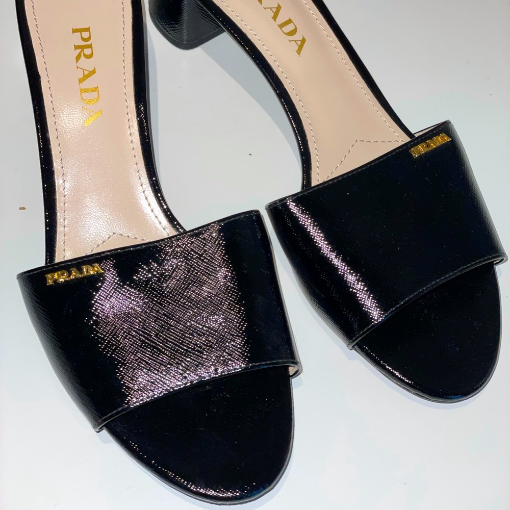 PRADA small heel slip sandals